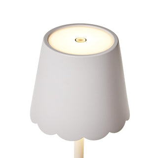 LED Portable Table Lamp with Scalloped Shade