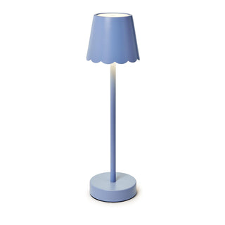 LED Portable Table Lamp with Scalloped Shade