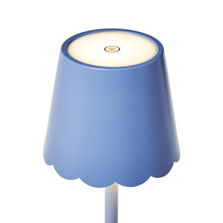 LED Portable Table Lamp with Scalloped Shade