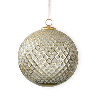 Gold Glitter Glass Diamond Ornament