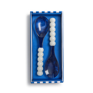 Blue & White Salad Servers