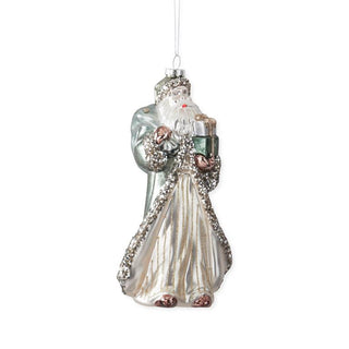 Glass Vintage Santa with Cape & Present