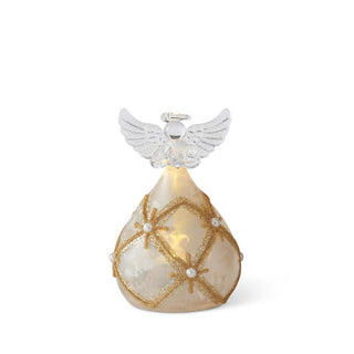 Gold and Pearl LED Angel Holding Heart