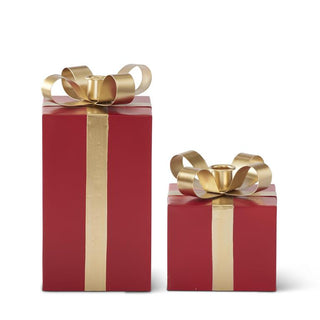 Red and Gold Present Candleholder