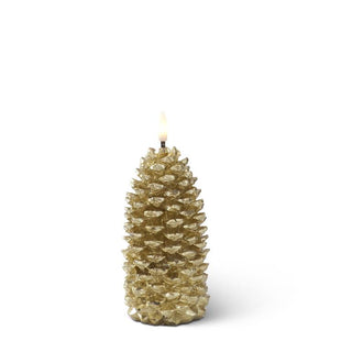 Gold Wax LED Pinecone Candle