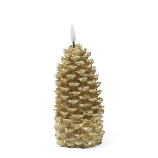 Gold Wax LED Pinecone Candle