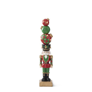 Red, Gold and Green Nutcracker with Ornaments