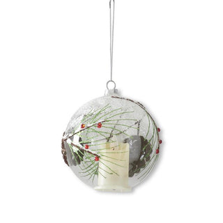 Snowy Glittered Pinecone Ornament