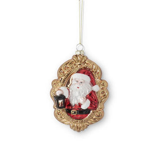 Gold Blown Santa Ornament