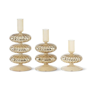 Gold Mercury Glass Taper Candleholder
