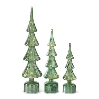 Rotating Green Mercury Glass Tree