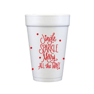 Jingle Sparkle Merry Foam Cups