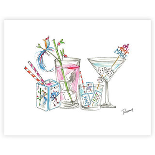 Handpainted Mahjong Cocktails Art Print