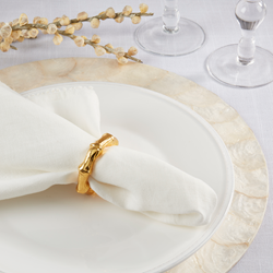 Aluminum Bamboo Napkin Ring Set of 4