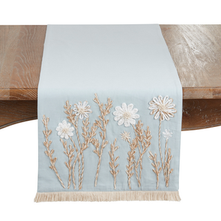 Embroidered Floral Table Runner
