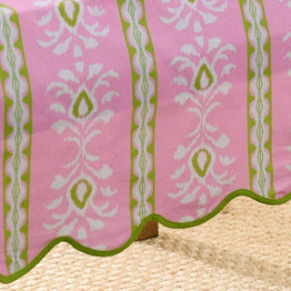 Laura Park Designs - Rosemary Stripe Pink Square Game Tablecloth