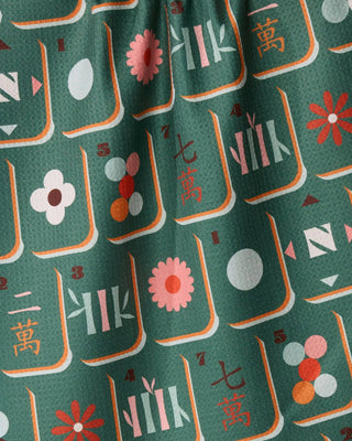 Geometry - Moss Tile Toss Tea Towel