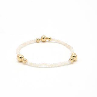 Nantucket Shimmer Winter White & 14k Gold- Filled Beaded Bracelet