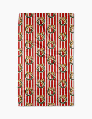 Geometry - Red Wreaths Tea Towel