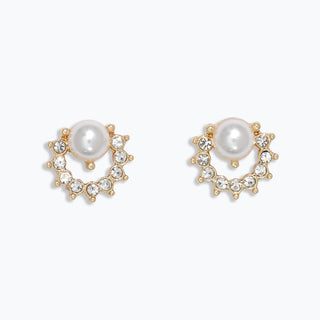 Gold Pearls and Crystals Earrings