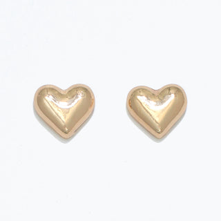 Polished Gold Heart Earrings