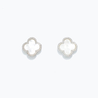 White Clover in Silver Earrings