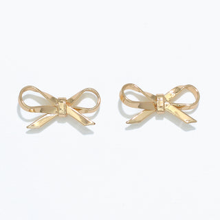 Polished Gold Bow Earrings