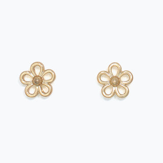 Delicate Open Gold Flower Earrings