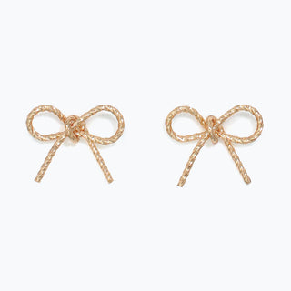 Gold Rope Bow Earrings