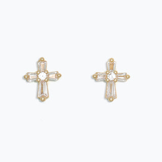 Delicate Gold Cross Earrings