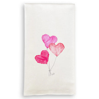 Three Balloon Hearts Dish Towel