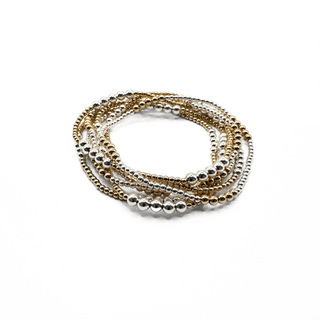 Hamptons Alloy 2*3 14k Gold-Filled with Sterling Beaded Bracelet