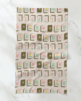 Geometry - Flower Tiles Tea Towel