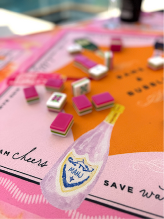 Bams & Bubbly Mahjong Mat | The Champagne & Mahj Collection