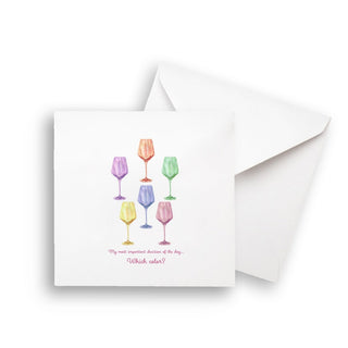 Colorful Wine Glass Note Card