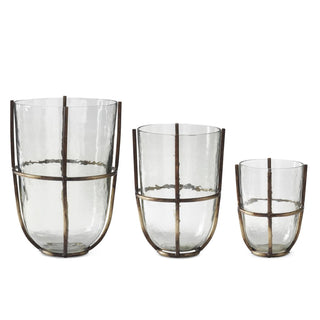 Black and Metal Glass Vases