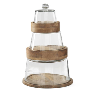 Stackable Natural Wood Cake Plates
