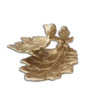 Gold Leaf Tray with Birds