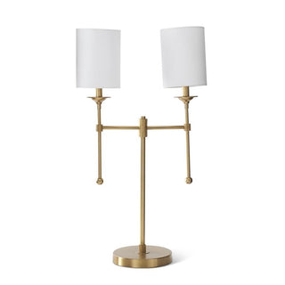 Brass Table Lamp with Two Shades