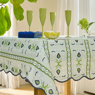 Laura Park Designs - Rosemary Stripe Lagoon Square Game Tablecloth