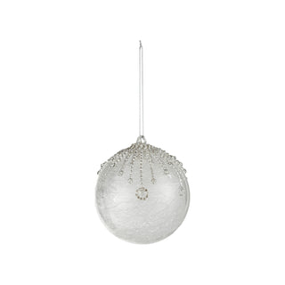 Glass Ball Ornament with Faux Crystal Icicles