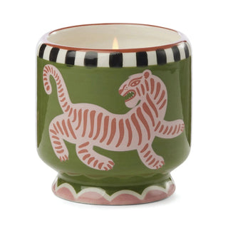 Paddywax A Dopo Tiger hand-painted ceramic candle in Black Cedar & Fig