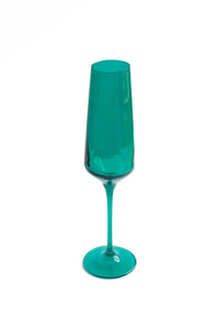 Estelle Emerald Colored Champagne Flute