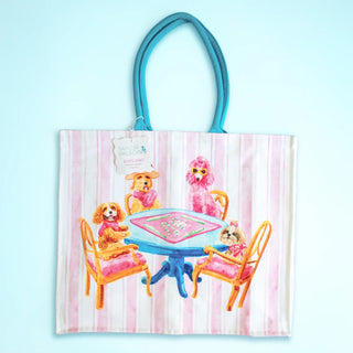 Taylor Palladino Dogs Playing Mahjong Tote Bag