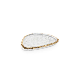 Organic Textured Plate With Jagged Gold Rim