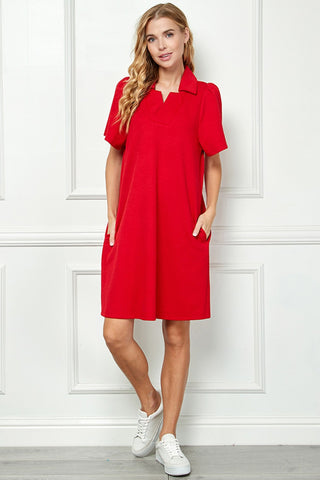 Collared Textured Dress