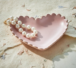 Scallop Heart Trinket Dish - Blush