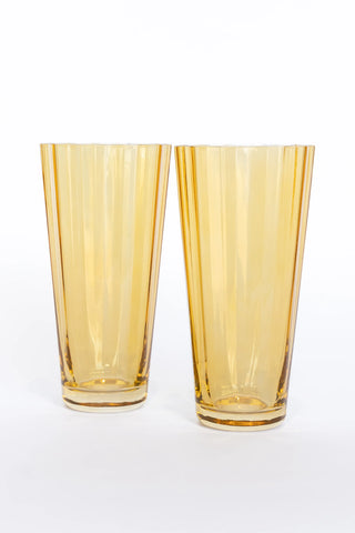 Yellow Estelle Sunday High Ball Glass