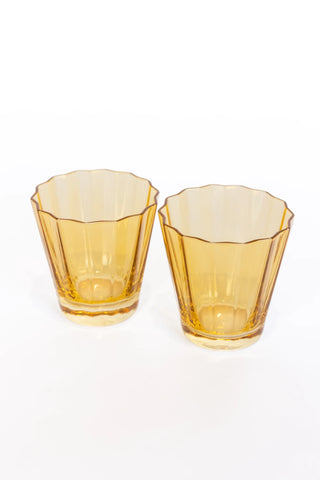 Yellow Estelle Sunday Low Ball Glass