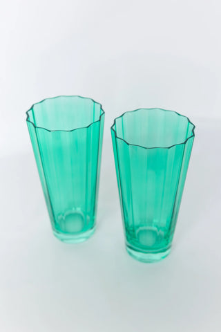 Kelly Green Estelle Sunday High Ball Glass